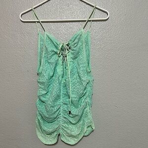 Free People Love Her Keyhole Tank Top Aqua NEW